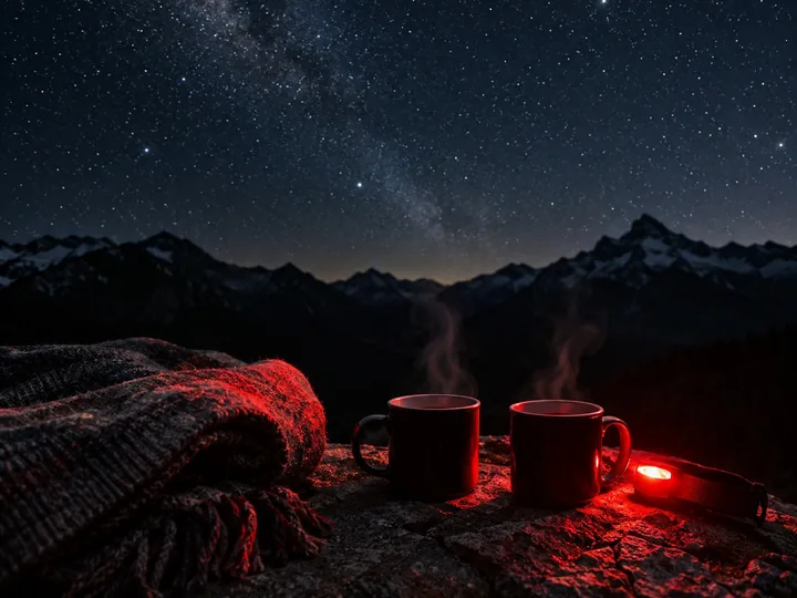 Hot drinks and blankets under the stars